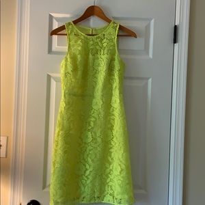 J.Crew neon yellow lace sleeveless summer dress